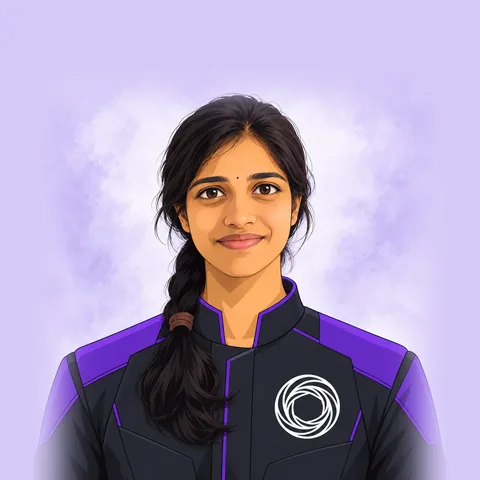 Tejaswini Nidimolu, AI-generated portrait in the Wexa crew uniform